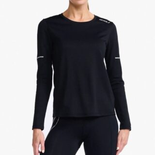 2XU Aero Langarmshirt Damen Gr. L Schwarz - Atmungsaktiv & Leicht für Läufer