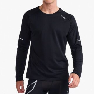 2XU Aero Langarmshirt Herren S Schwarz - Hochwertiges Laufshirt für optimale Performance