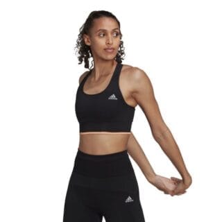 Adidas Run Merino BH für Damen - Mittelstütze, Schwarz, Größe XS