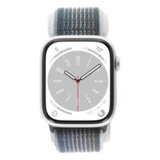 Apple Watch Series 8 GPS + Cellular 45mm Aluminium silber Sport Loop Sturmblau