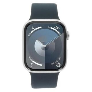 Apple Watch Series 9 GPS + Cellular 45mm Aluminium silber Sportarmband sturmblau M/L