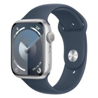 Apple Watch Series 9 GPS + Cellular 45mm Aluminium silber Sportarmband sturmblau S/M