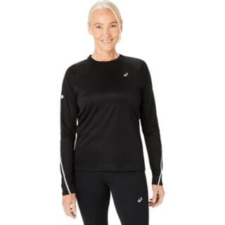 Asics Road Lite-Show LS Top Damen Gr. L - Schwarz, atmungsaktiv & leicht für Läufer