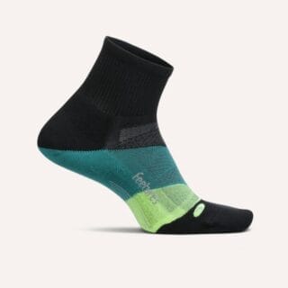 Feetures Elite Ultra Light Quarter Socken Damen XL 47-50 Schwarz/Grün Blau