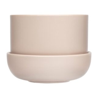 Iittala Nappula Blumentopf mit Untersetzer Ø17 cm h13 cm Beige