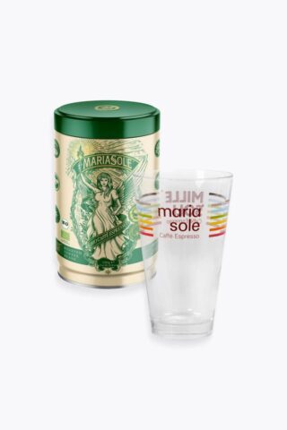 MariaSole Caffè Espresso Bio 250g Dose & Latte Macchiato Glas zum Aktionspreis