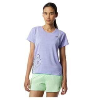 New Balance Printed Fast Flight T-Shirt Damen XS Lila - Leicht & Atmungsaktiv