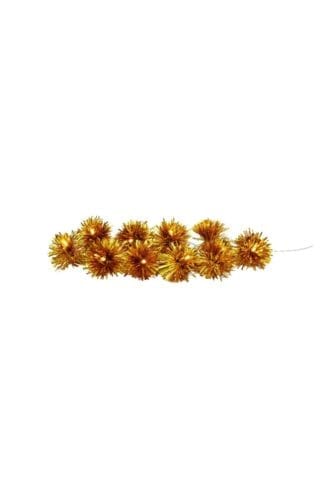 Pompom Innen Lichterkette Gold