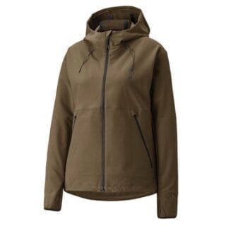 Puma Seasons Raincell Damenjacke XS - Grün, wasserdicht & atmungsaktiv für Läufer