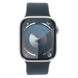 Apple Watch Series 9 GPS 45mm Aluminium silber Sportarmband sturmblau S/M