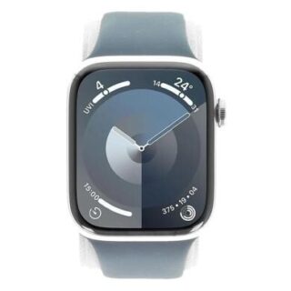 Apple Watch Series 9 GPS + Cellular 45mm Edelstahl silber Sportarmband sturmblau S/M