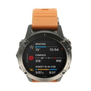 Garmin Fenix 6 Saphir titanium orange (010-02158-14) grau/ silber