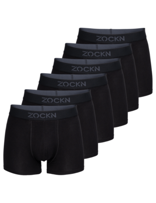 Boxershorts Black Edition 6er-Pack Schwarz Bio-Baumwolle M ZOCKN