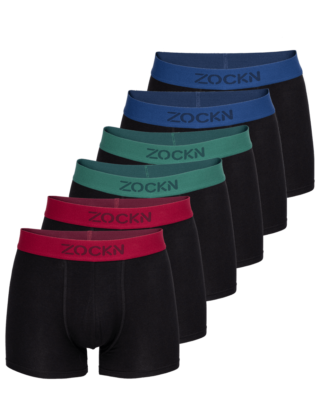 Boxershorts Color Edition 6er-Pack Grün, Berry, Blau Bio-Baumwolle XL ZOCKN