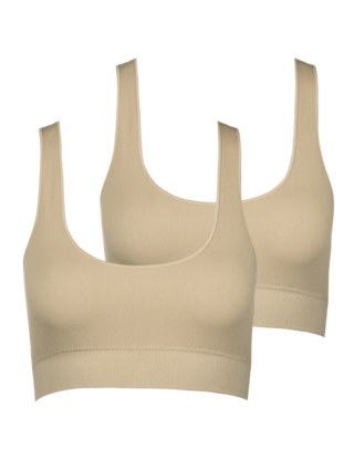 Bra Comfort 2er-Pack Rundhals Beige L ZOCKN