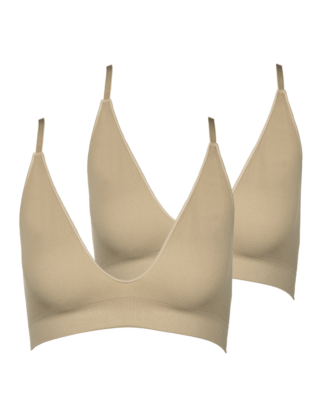 Bra Comfort 2er-Pack V-Neck Beige S ZOCKN