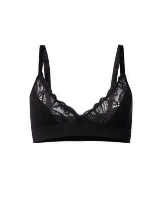 Bralette mit floraler Spitze Bio-Baumwolle Schwarz L ZOCKN