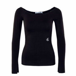 Damen Longsleeve - Bardot - Black,XS,Schwarz