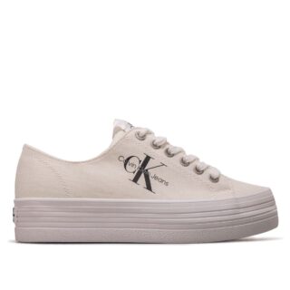 Damen Sneaker - Vulcanized Flatform Laceup - Bright White,41,Weiß