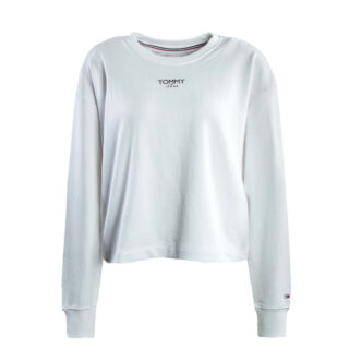 Damen Sweatshirt - Rlx Crop Ess Logo - White,L,Weiß