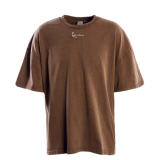 Herren T-Shirt - Small Sign Heavy Jersey Wash - Brown,M,Braun