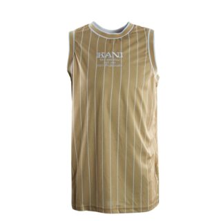 Herren Tanktop - Retro Pinstripes Basketball - Sand,L,Gelb