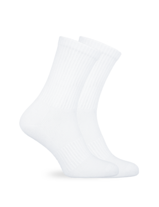 Hohe Sportsocken 2 Paar Bio-Baumwolle Unisex Weiß 39-42 ZOCKN