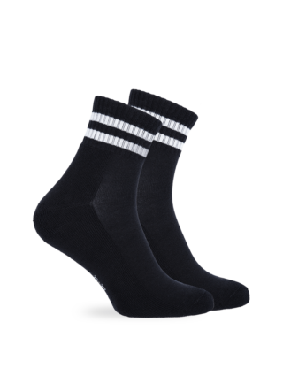 Kurze Tennissocken 2 Paar Bio-Baumwolle Unisex Schwarz 35-38 ZOCKN