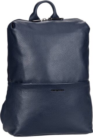 Mandarina Duck Mellow Leather Squared Backpack FZT38 in Navy (9.4 Liter), Rucksack / Backpack