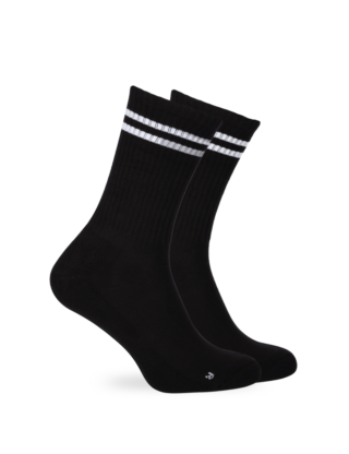 Tennissocken 2 Paar Basic Bio-Baumwolle Unisex Schwarz 39-42 ZOCKN