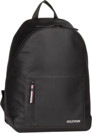 Tommy Hilfiger TH Piqué Backpack SP24 in Schwarz (20.2 Liter), Rucksack / Backpack