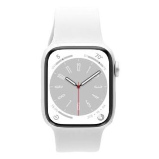 Apple Watch Series 8 GPS + Cellular 41mm Aluminium silber Sportarmband weiß