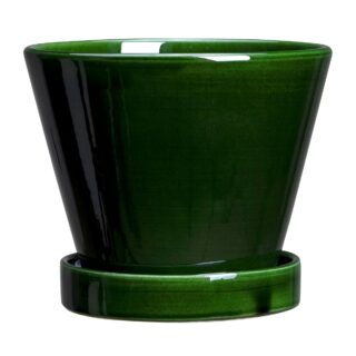 Bergs Potter Julie Blumentopf glasiert Ø17cm Green emerald