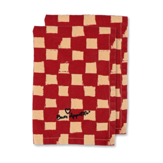 Byon Love Serviette 45x45 cm 2er-Pack Rot-Sand