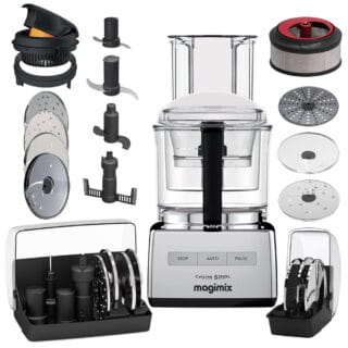 Magimix Küchenmaschine Premium 5200XL Chrom + Saftpresse XL & 3 Extrascheiben