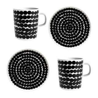 Marimekko Räsymatto Frühstücksset Weiß-schwarz