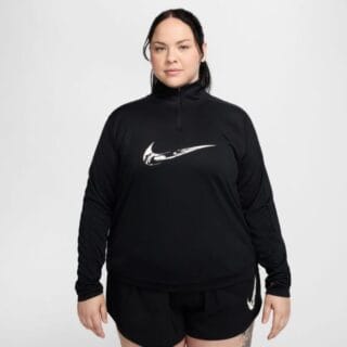 Nike Dri-FIT Swoosh Half-Zip Mid Layer (Plus Size) 1X Schwarz