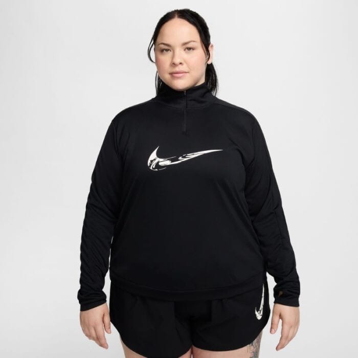 Nike Dri-FIT Swoosh Half-Zip Mid Layer (Plus Size) 1X Schwarz