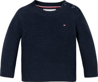 Tommy Hilfiger Rundhalspullover "ESSENTIAL CN SWEATER", mit Logostickerei