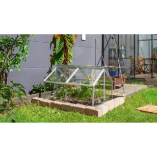 Vitavia Frühbeet 'Gaia Jumbo' 83 x 119 cm mit 3 mm Sicherheitsglas aluminiumfarben