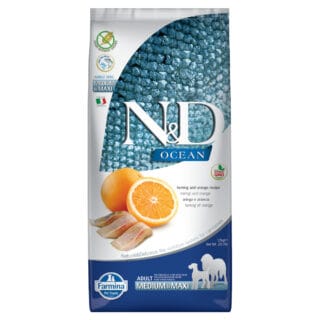 Farmina N&D getreidefrei Ocean Hering & Orange Adult Medium & Maxi - 12 kg