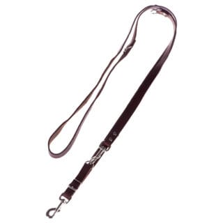 Heim FĂŒhrleine genietet, braun - 240 cm lang, 20 mm breit