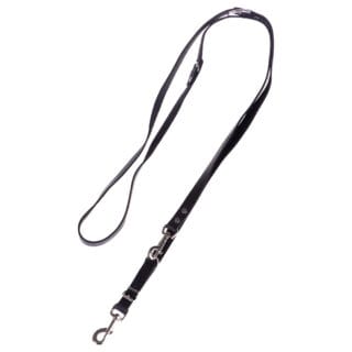 Heim FĂŒhrleine, genietet, schwarz - 240 cm lang, 20 mm breit