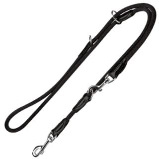 HUNTER verstellbare Führleine Freestyle, schwarz - 200 cm lang, ⌀ 10 mm