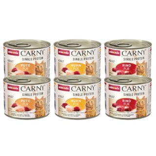 Probierpaket animonda Carny Single Protein Adult Mix - 6 x 200 g