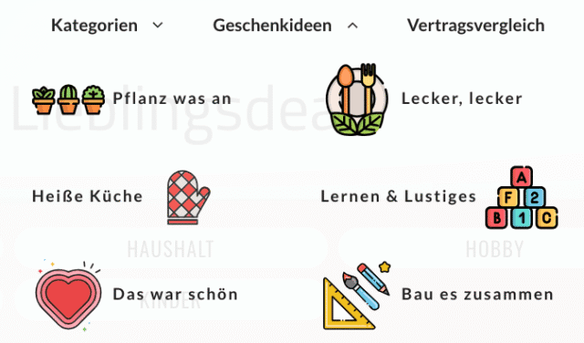 doobeedoo geschenkideen menü