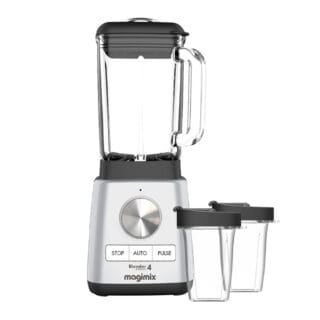 Magimix Power Blender Standmixer Chrom Matt + 400 ml To-Go Blender Cups