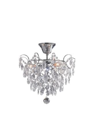 Rosendal Kristall Deckenlampe Chrom 36 cm