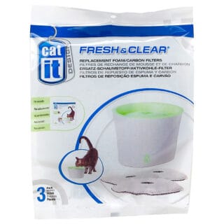 Catit Design Fresh & Clear Trinkbrunnen, 3 Liter - Ersatzfilter, 3 Stück (OHNE Trinkbrunnen)