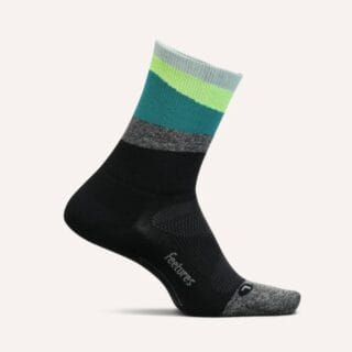 Feetures Elite Ultra Light Mini Crew Kompressionssocken Schwarz/Grau XL für Laufen & Training